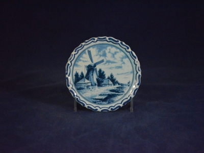 Delfts blauw wandbordje, onderzetter, Delft coaster, Delfter Untersetzer, Dessous de verre Delft